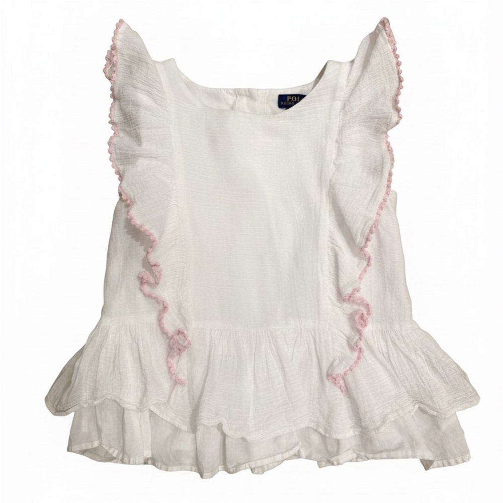 Ralph Lauren White Ruffle Peplum Top (4T)
